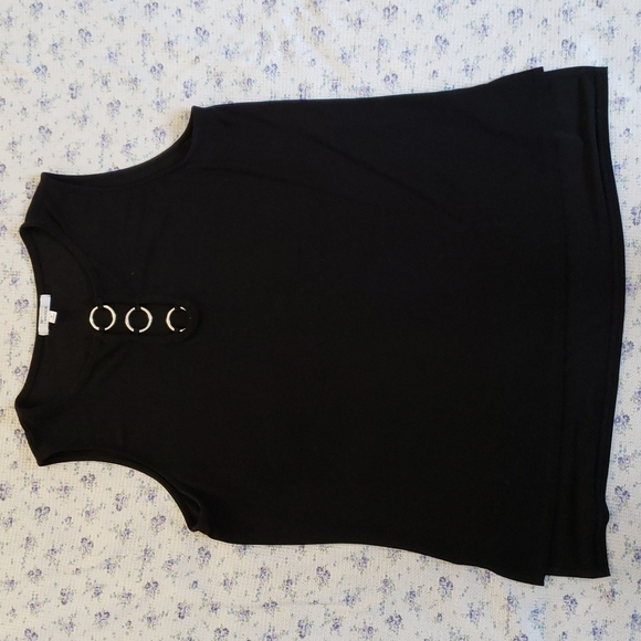 Black Tank Top with Silver Detailing - Picture 1 of 4
